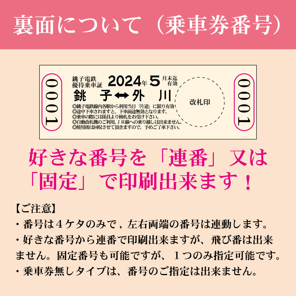 【乗車券付き5枚入り】硬券名刺 2000形仕様 合計100枚入