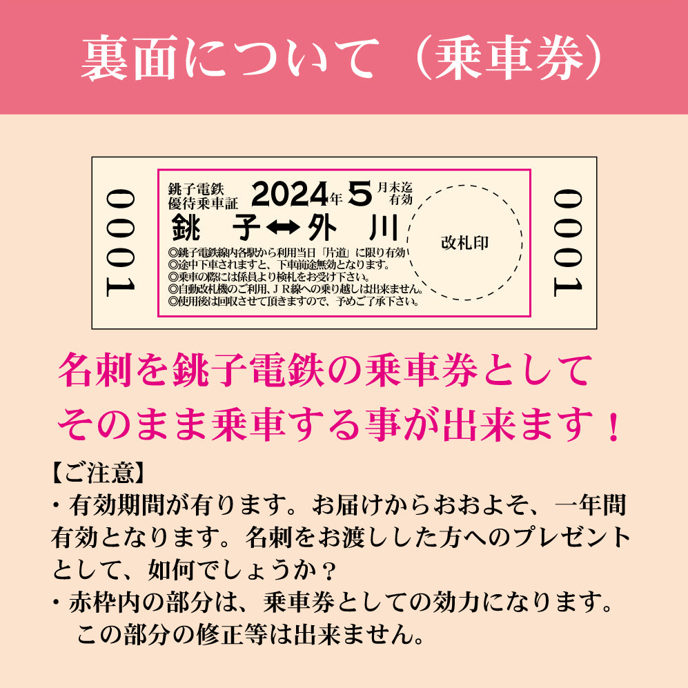 【乗車券付き5枚入り】硬券名刺 2000形仕様 合計100枚入