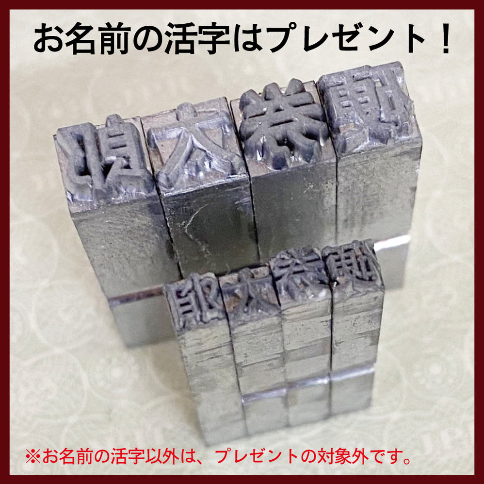 活字で印刷!本格硬券名刺【A型断片付き仕様】100枚入・活字プレゼント付き!