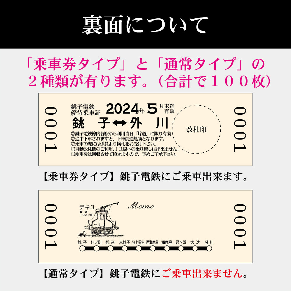 【乗車券付き５０枚入り】硬券名刺　デキ３仕様　合計１００枚入