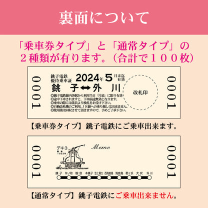 【乗車券付き１０枚入り】硬券名刺　2000形仕様　合計１００枚入